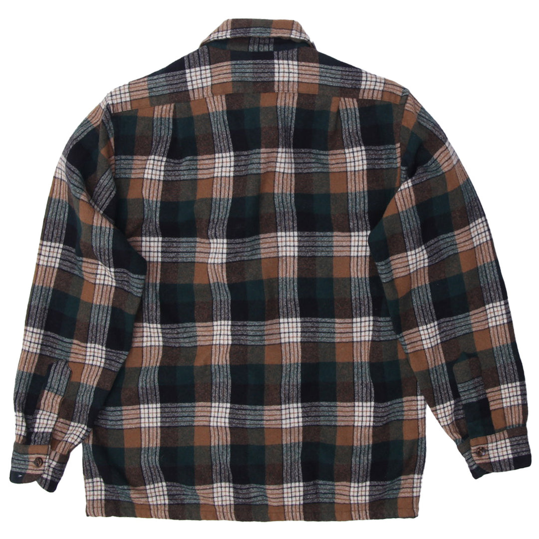 Vintage Pendleton Plaid Button Down Wool Shirt Made in USA