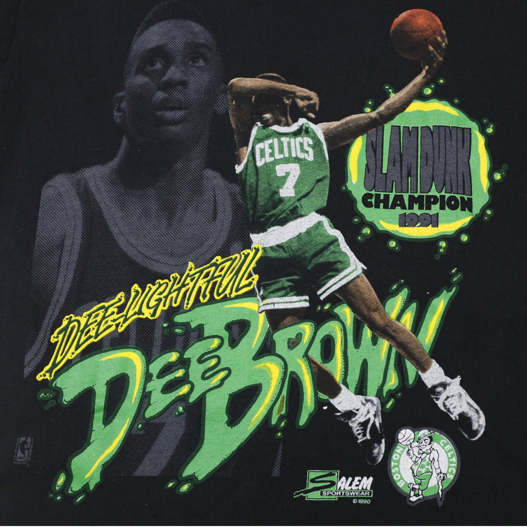 Vintage 1991 Dee Brown Boston Celtics Dunk Contest Salem NBA T Shirt Size M | Migration_T-Shirts - Alternate | Fashion Rerun