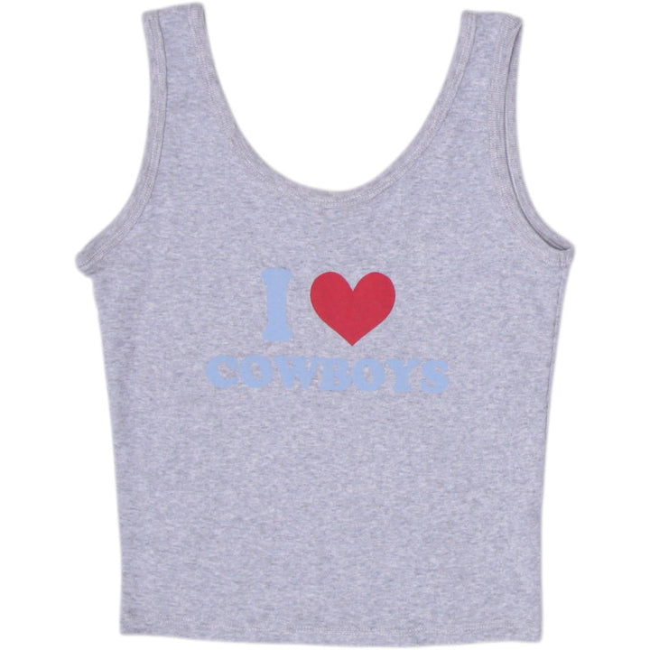 Y2K Ladies Obsessive Love Tank Top Gray Graphic Sleeveless Size L