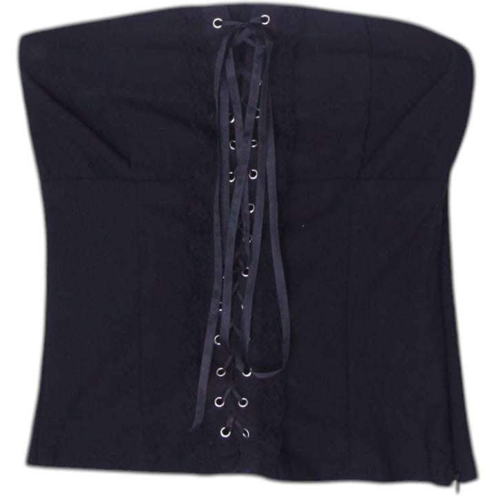 Y2K Ladies Corset Top Black Lace Up | Migration_Y2K Tops | Fashion Rerun