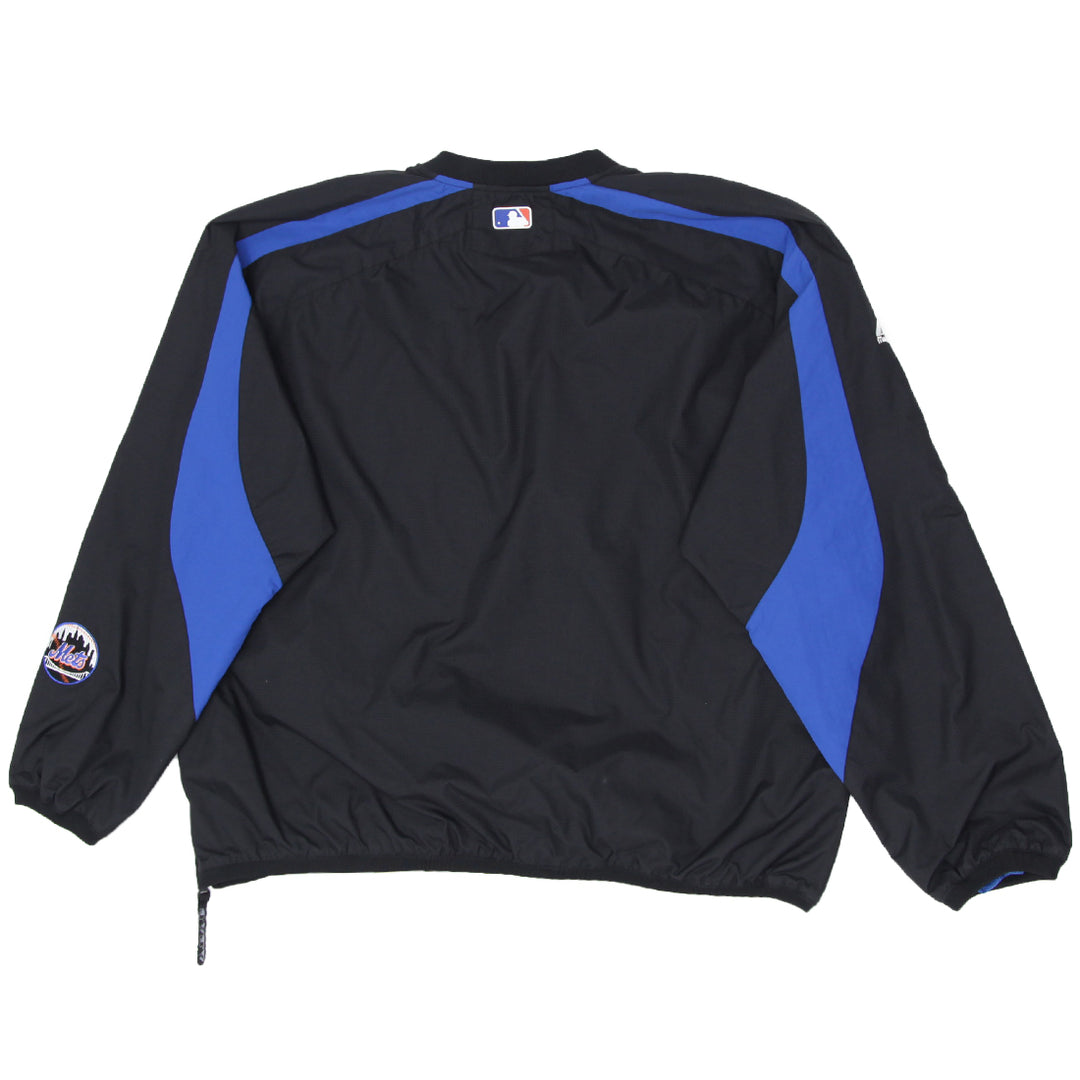 Vintage Majestic New York Mets 1/4 Zip Pullover Jacket | Migration_Jacket UAENAT40 - Side View | Fashion Rerun