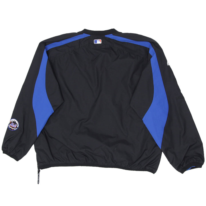 Vintage Majestic New York Mets 1/4 Zip Pullover Jacket | Migration_Jacket UAENAT40 - Side View | Fashion Rerun