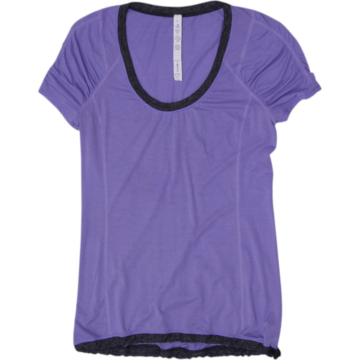 Ladies Lululemon Scoop Neck Ruched Sleeves Activewear Top Size 6