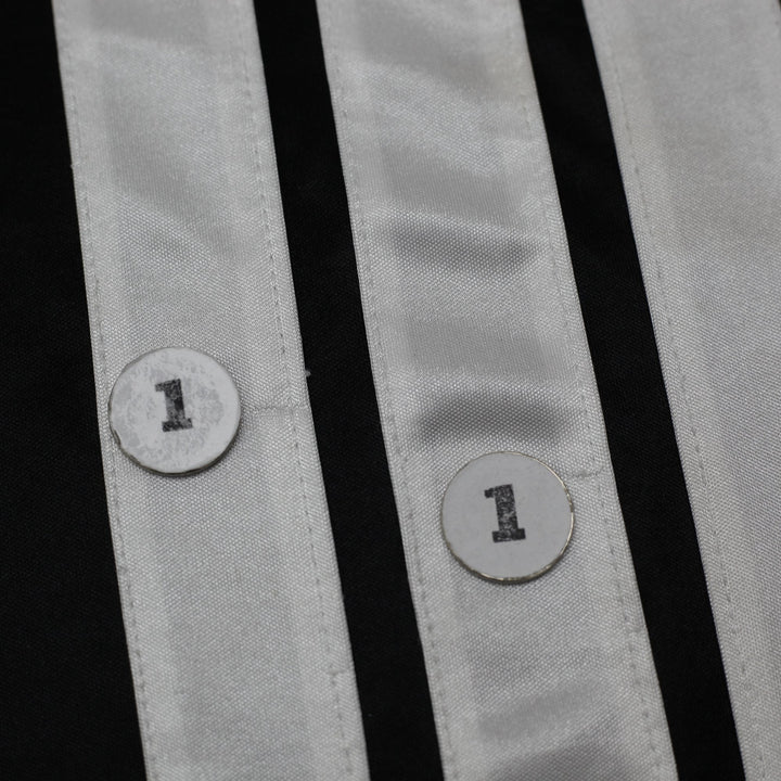 Vintage Mens Adidas Jersey Black Long Sleeve Striped V-Neck