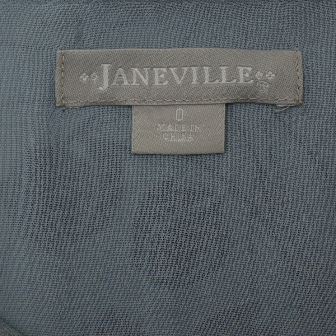 Y2K Ladies Janeville 100% Silk Lining Floral Print Empire Waist Tank Top Size 0