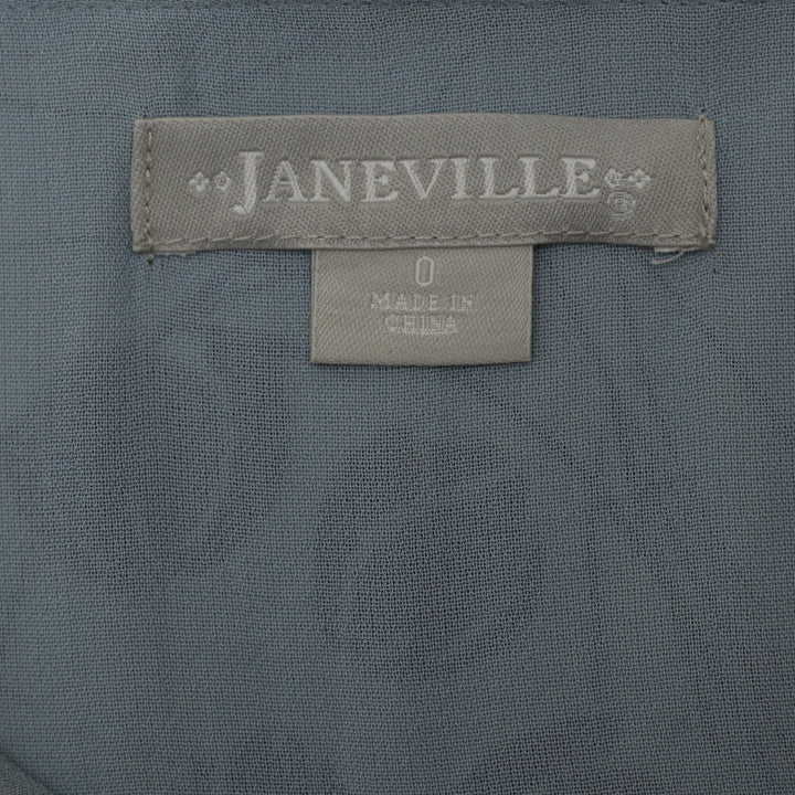 Y2K Ladies Janeville 100% Silk Lining Floral Print Empire Waist Tank Top Size 0