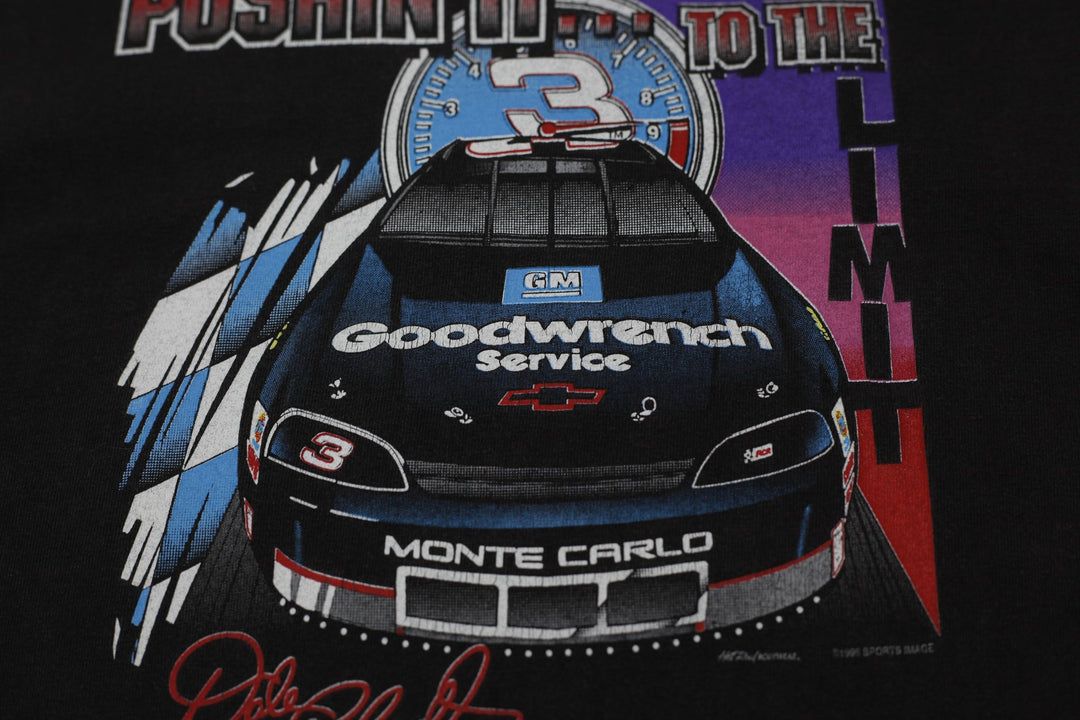 Vintage 90s Dale Earnhardt Pushin It To The Limit NASCAR T-Shirt Size L