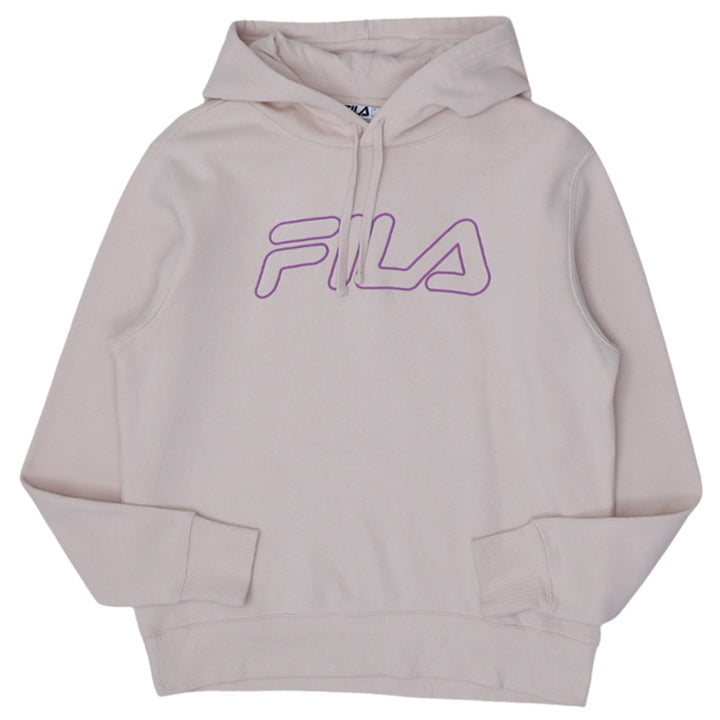 Mens Embroidered Fila Logo Pullover Hoodie