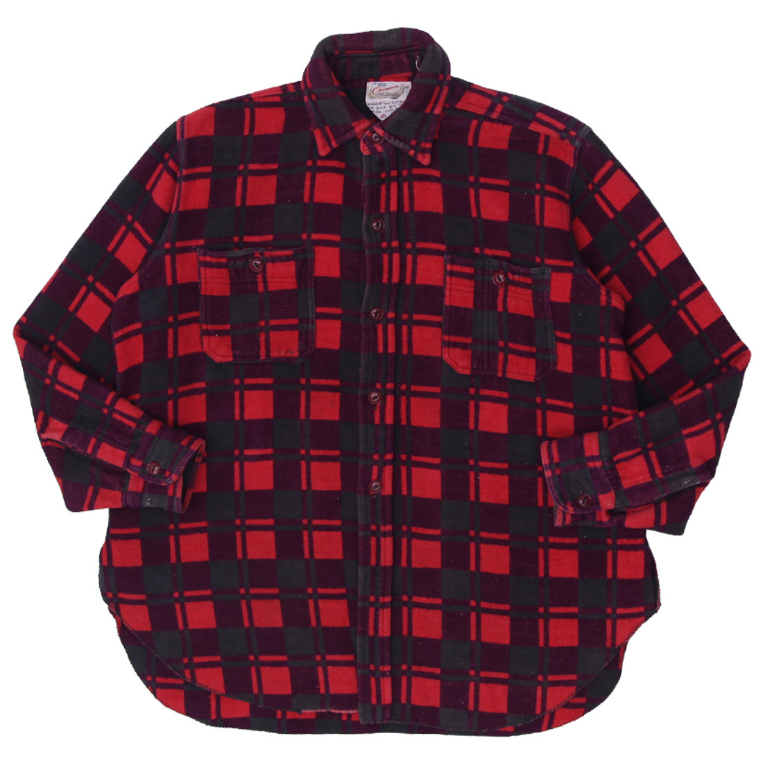 Shop Vintage 60s 70s Champion Buffalo Plaid Heavy Flannel Shirt