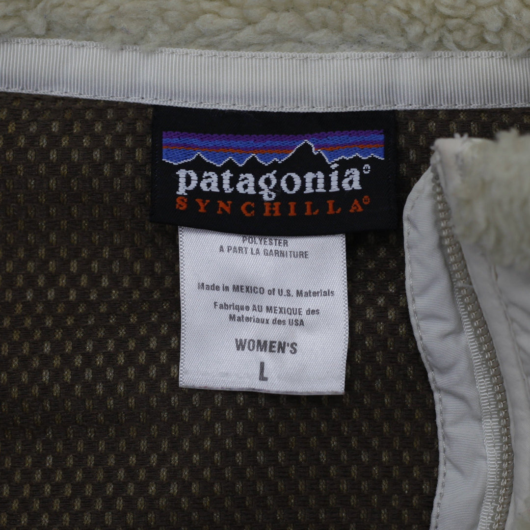 Ladies Patagonia Synchilla Full Zip Cream Fleece Large Jacket | Migration_Jackets - Back View | Fashion Rerun