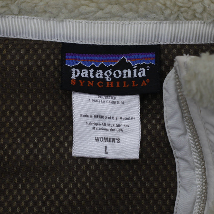 Ladies Patagonia Synchilla Full Zip Cream Fleece Large Jacket | Migration_Jackets - Back View | Fashion Rerun