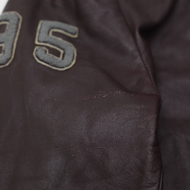 Vintage McMaster University Full Leather Varsity Jacket Size 46