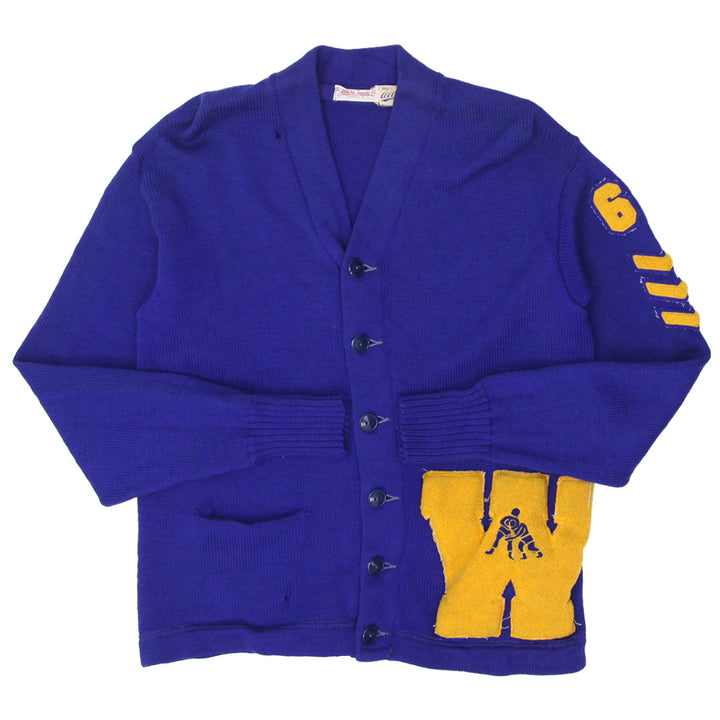 Vintage 1930s Winged Foot Varsity Letterman Cardigan Sweater Whitmer Track