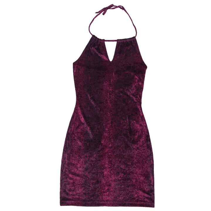 Y2K Ladies Guess Velour Halter Dress