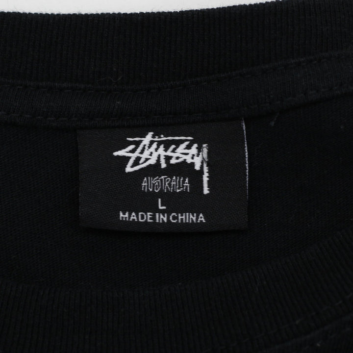Mens Stussy Australia Black Cosmos Flower Graphic T-Shirt