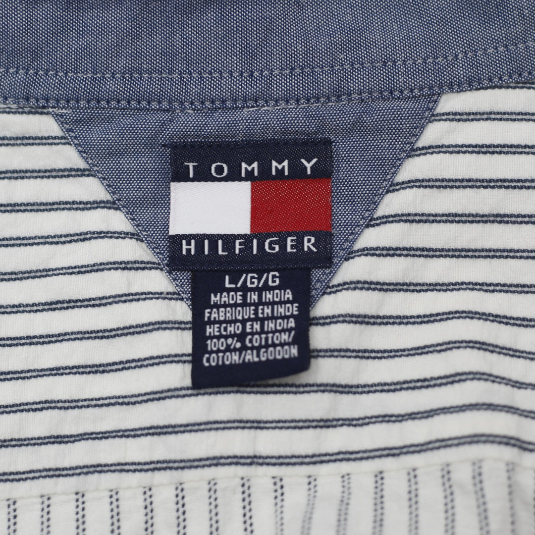 Mens Tommy Hilfiger Striped Cotton Casual Shirt Size L