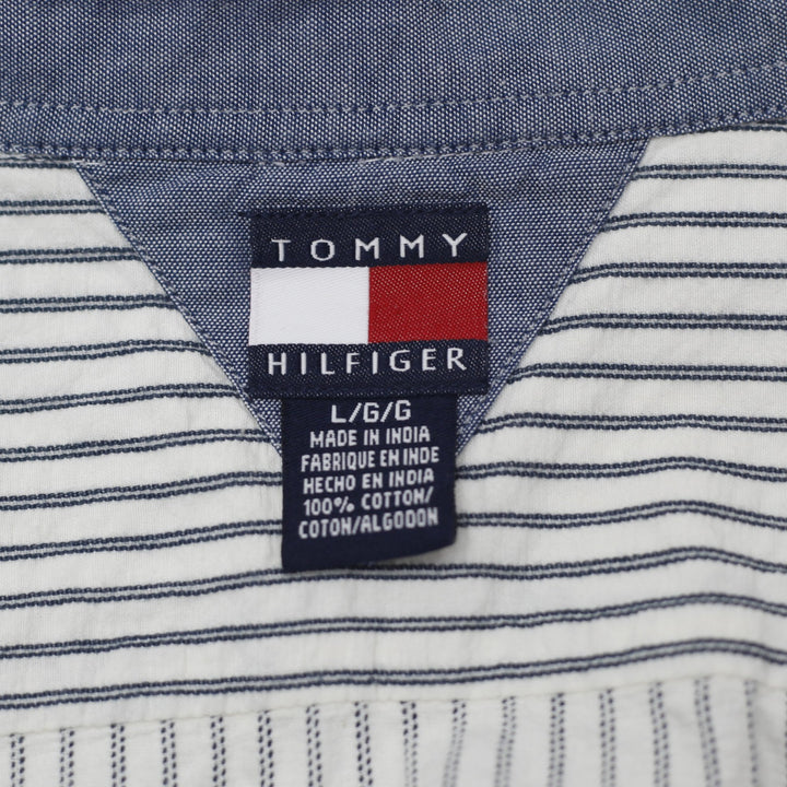Mens Tommy Hilfiger Striped Cotton Casual Shirt Size L