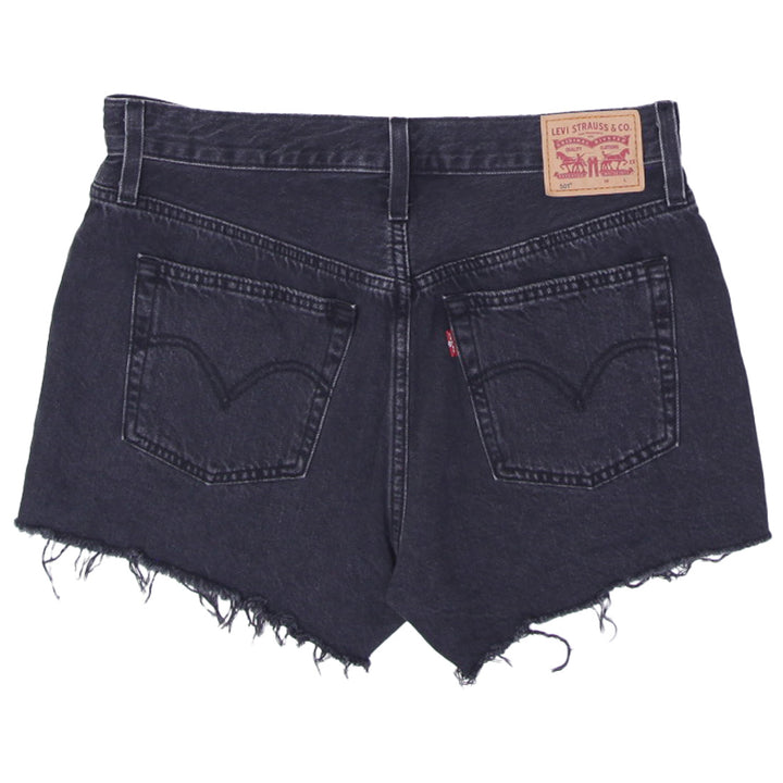 Ladies 501 Levis Black Button Fly Denim Shorts