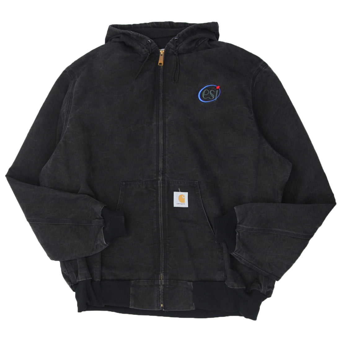 Shop Vintage Carhartt J131 BLK Black Canvas Hooded Jacket Made In