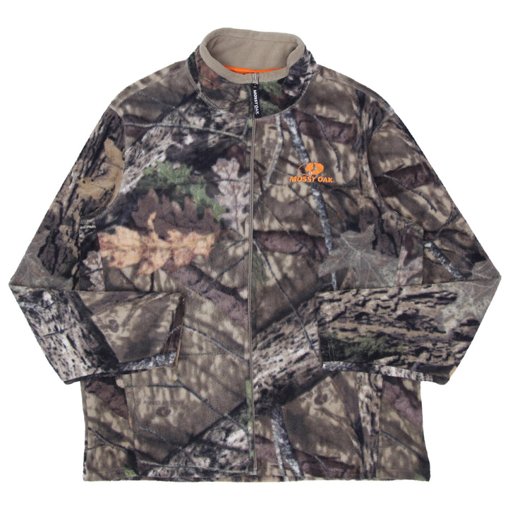 Mens Mossy Oak Forest Camo Full Zip Fleece Jacket