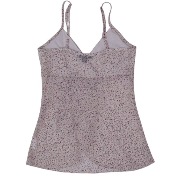Y2K Ladies A. Byer Ditsy Floral Front-Tie Milkmaid Cami Top Size M