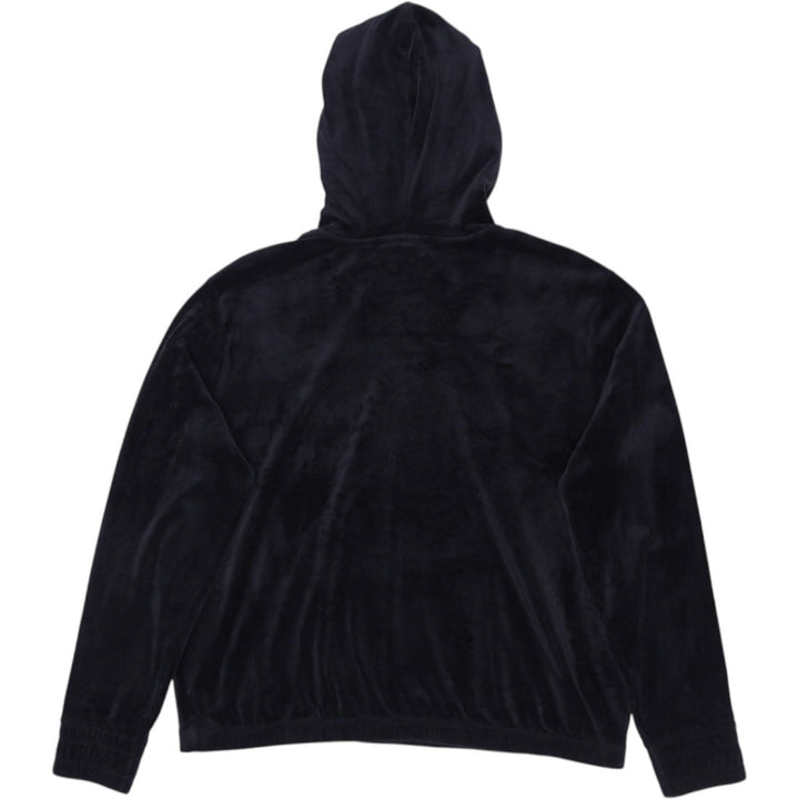 Y2K Ladies Fila Black Hoodie Velour Half Zip Pullover XL