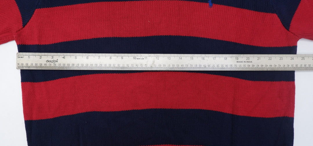Mens Polo By Ralph Lauren Striped 100% Cotton Knitted Sweater