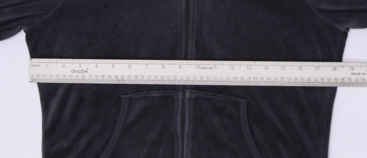 Y2K Ladies Juicy Couture Velour Hoodie Gray Crown Embroidered XL