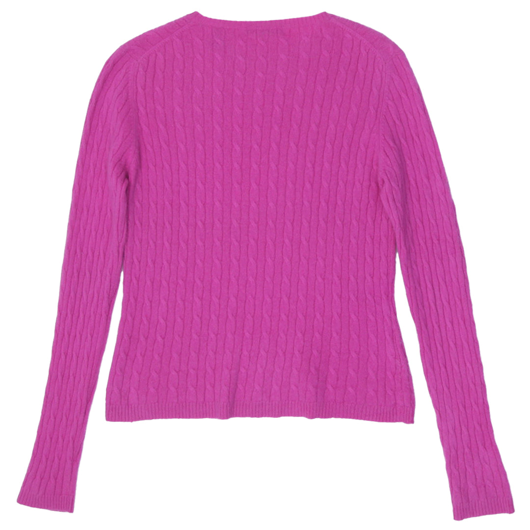 Ladies Valerie Stevens 2 Ply Cashmere 100% Cable Knit Sweater