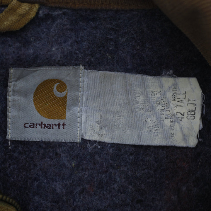 Vintage 90s Carhartt 6BLJ Detroit Flannel Lined Workwear Distressed Jacket Tall | Migration_Jackets - Back Vi | Fashion Rerun