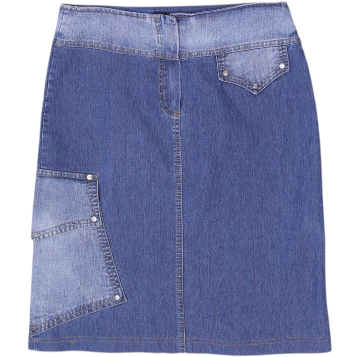 Y2K Ladies Seyka Blue Denim Midi Skirt Size 42