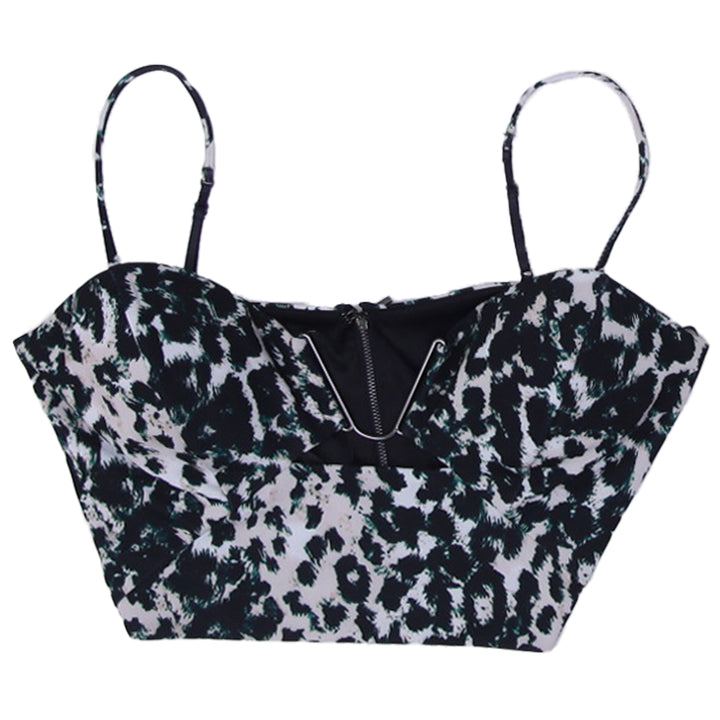 Y2K Ladies Bebe Strappy Printed Crop Top