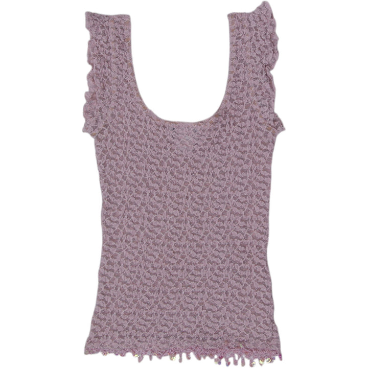 Y2K Ladies X:S Lurex Lace Ruffled Strap Cami Top Size S
