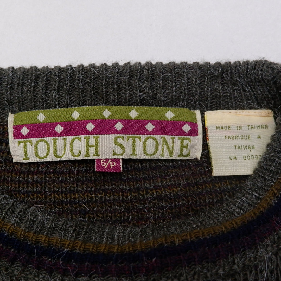 Vintage Touch Stone Embroidered Golfer Knitted Sweater