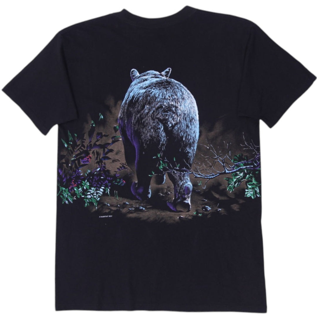 Vintage Habitat Black Bear Graphic T-Shirt Size L | Migration_T-Shirts - Side View | Fashion Rerun