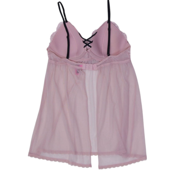 Ladies Lingerie Pink Lace Sheer Chemise