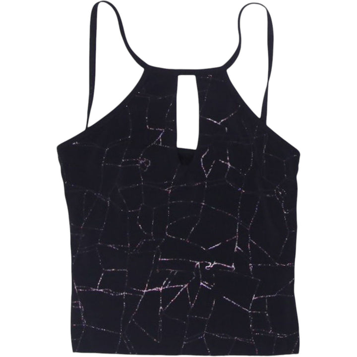 Y2K Ladies Open Back Tank Top Black Strappy