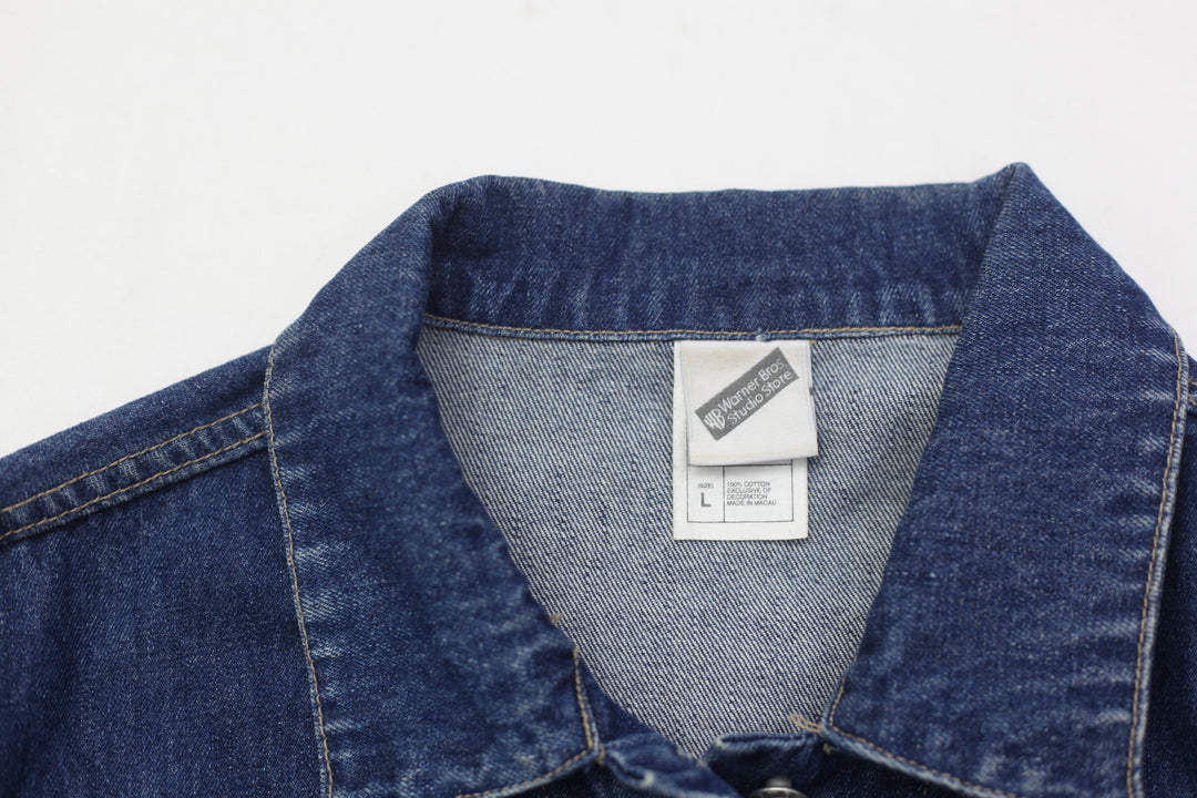 Vintage Warner Brothers Studio Store Tweety Patch Denim Jacket | Migration_Jacket UAENAT20 - Back View | Fashion Rerun