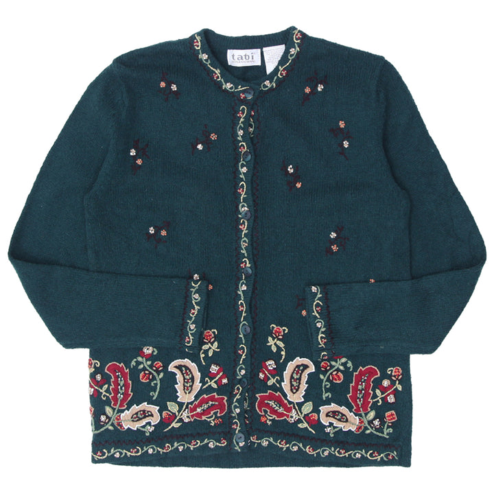 Vintage Tabi Floral Embroidered Button Down Sweater Ladies - Fashion Rerun Vintage Migration_Sweaters