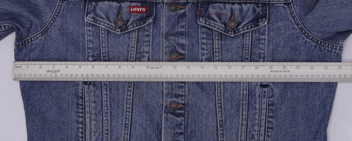Vintage Levis Trucker Jacket Washed Blue Denim PolyGram Graphic