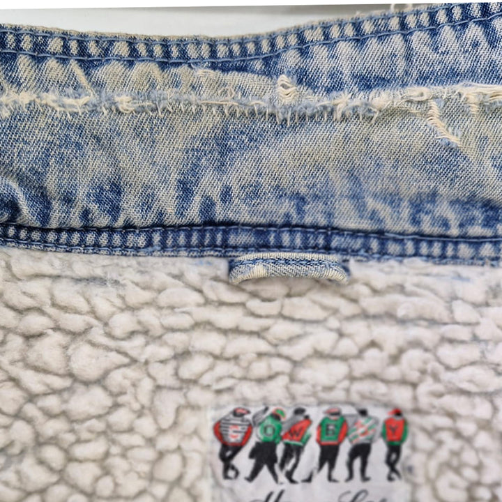 Vintage Hang Lee Sherpa Fleece Lined Denim Jacket Distressed - Fashion Rerun Vintage Migration_Jacket