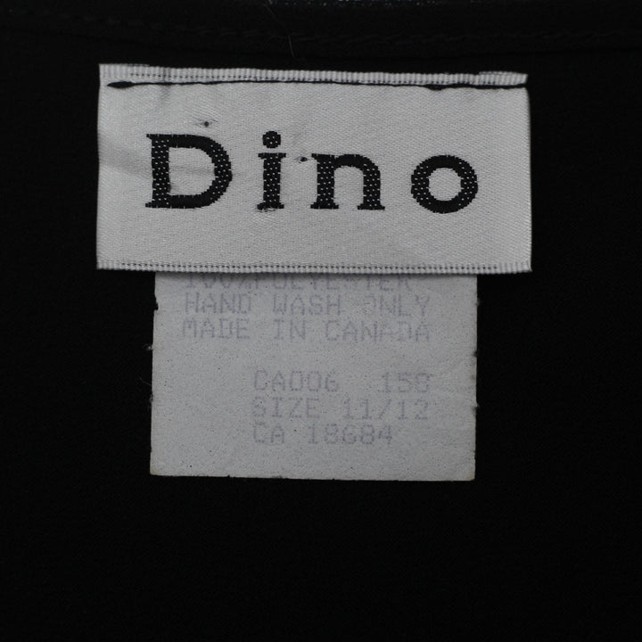 Y2K Ladies Dino Layered Black Mesh Cami Top Double Straps Size 11/12 Made Canada