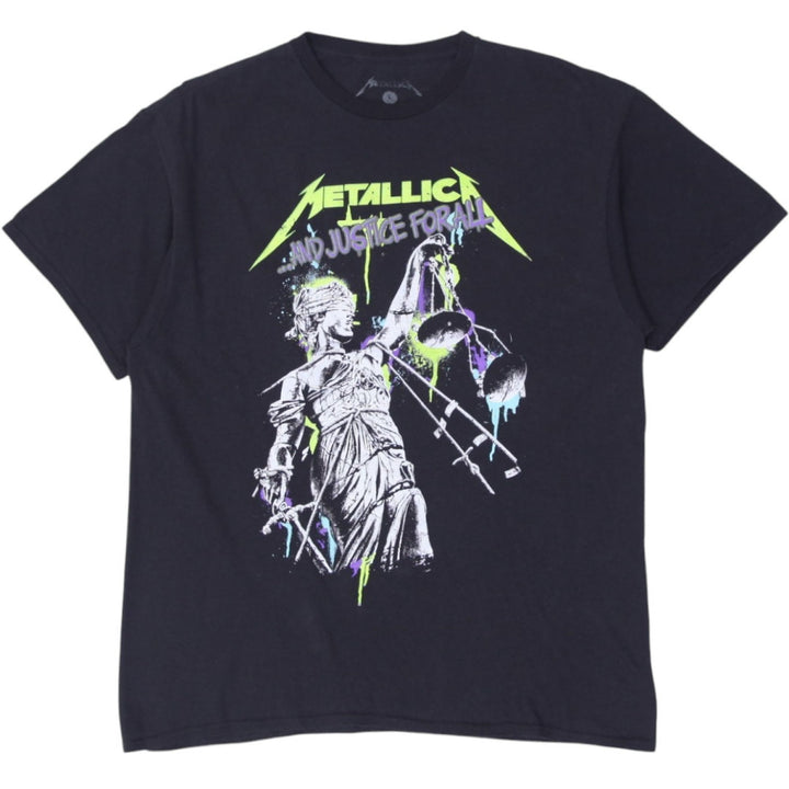 Mens Metallica And Justice For All Black Graphic T-Shirt Band Tee