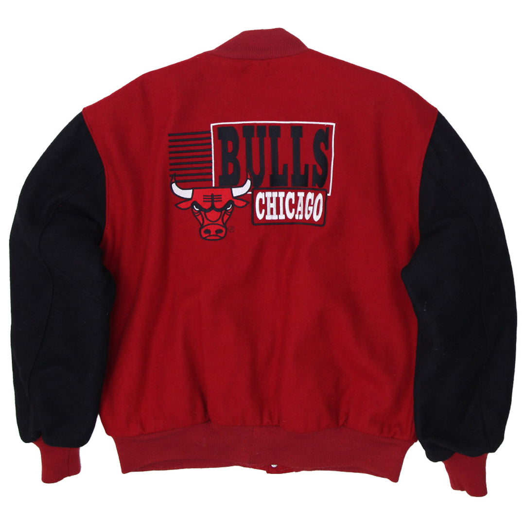 Vintage Chicago Bulls Wool Varsity Jacket Coat DeLong Made in USA