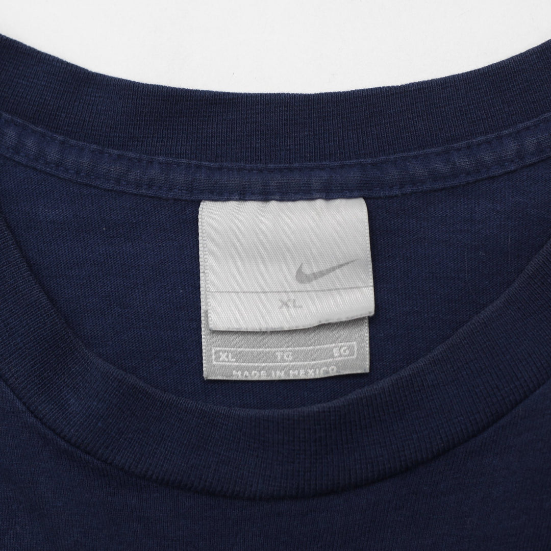 Vintage Embroidered Swoosh Nike Logo T-Shirt, Navy Blue Size XL