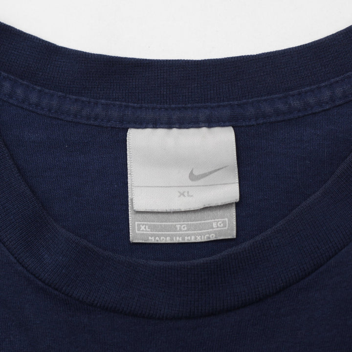 Vintage Embroidered Swoosh Nike Logo T-Shirt, Navy Blue Size XL