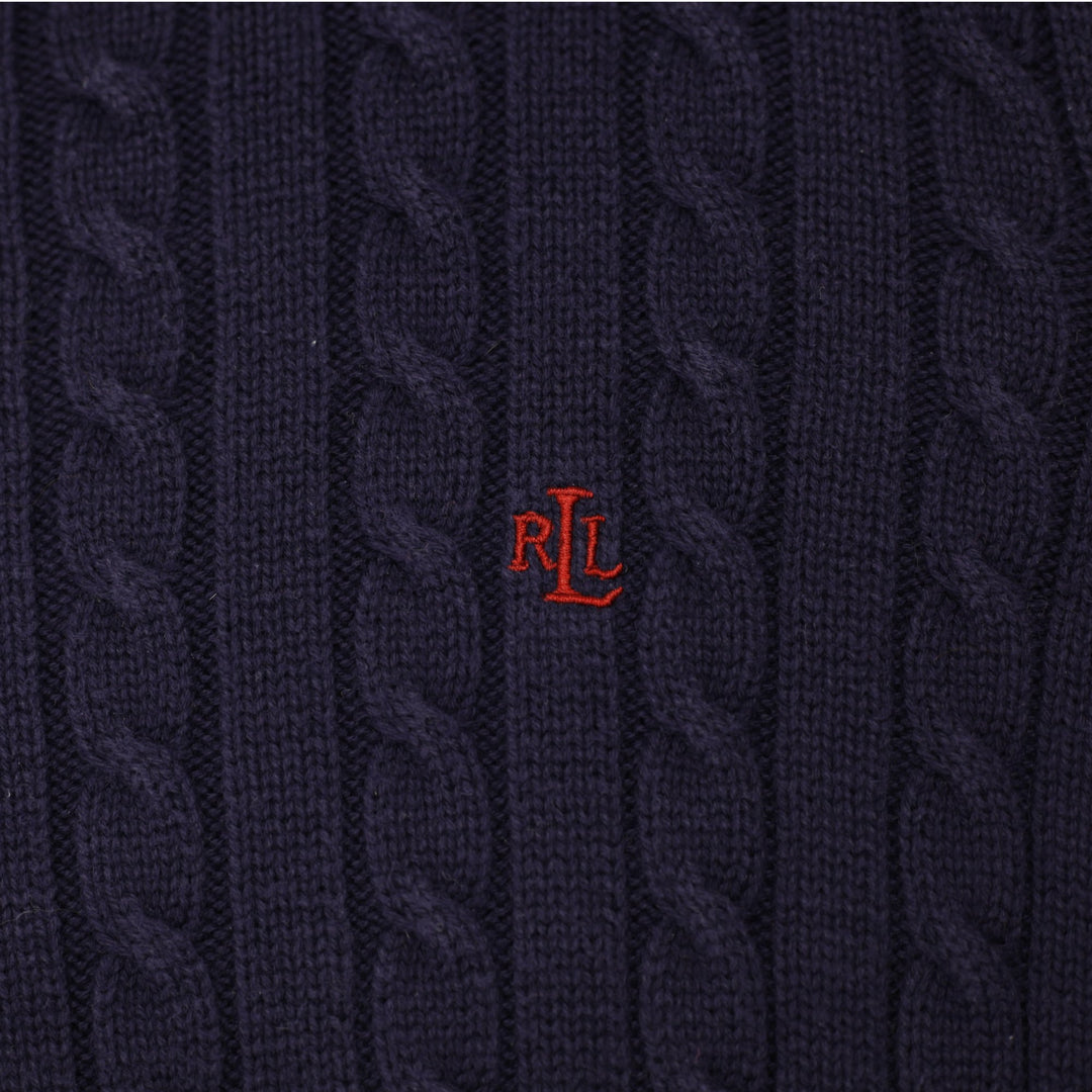 Ladied Ralph Lauren Cable Knit Crewneck Sweater Size M