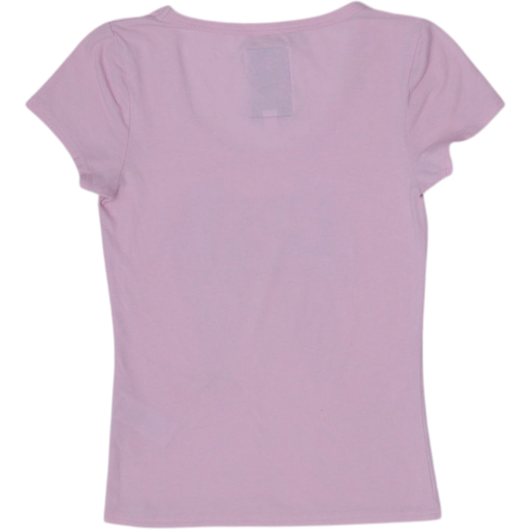Y2K Ladies Lipsy Angel Pink T-Shirt Rhinestone Graphic Size M