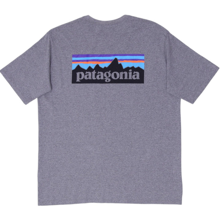 Mens Patagonia P-6 Logo Responsibili-Tee Gravel Heather Grey T-Shirt Size L