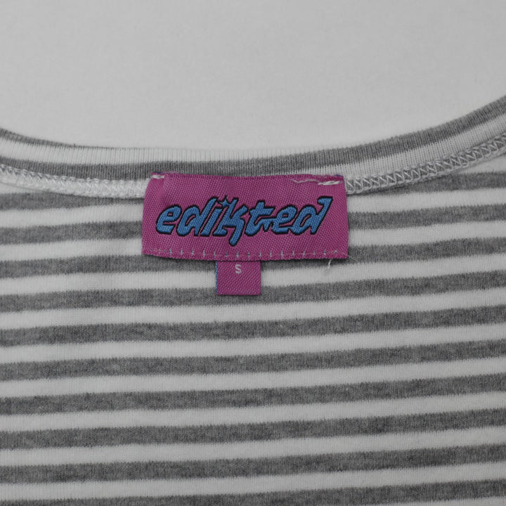 Y2K Ladies Edikted Striped Scoop-Neck Top Size S
